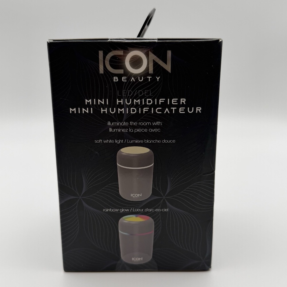 ICON Beauty LED Mini Humidifier USB Powered 2 LED Modes Gray NIB - Picture 8 of 14
